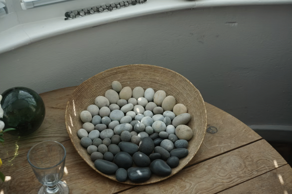 A set of pebbles in a bowl, used as an example of this task initiation strategy.