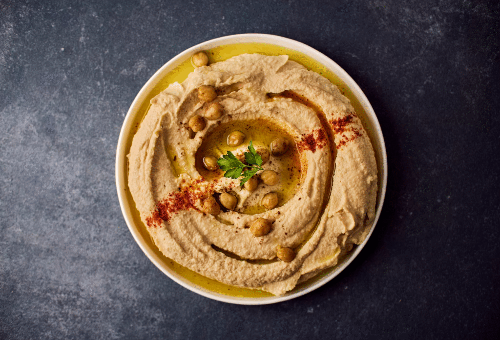 A bowl of hummus as an example for this easy, healthy snack.